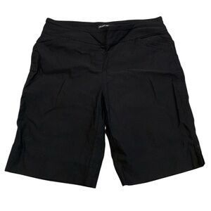 Hilary Radley Black Mid-Rise Bermuda Shorts Size 8 Stretch Rayon Blend